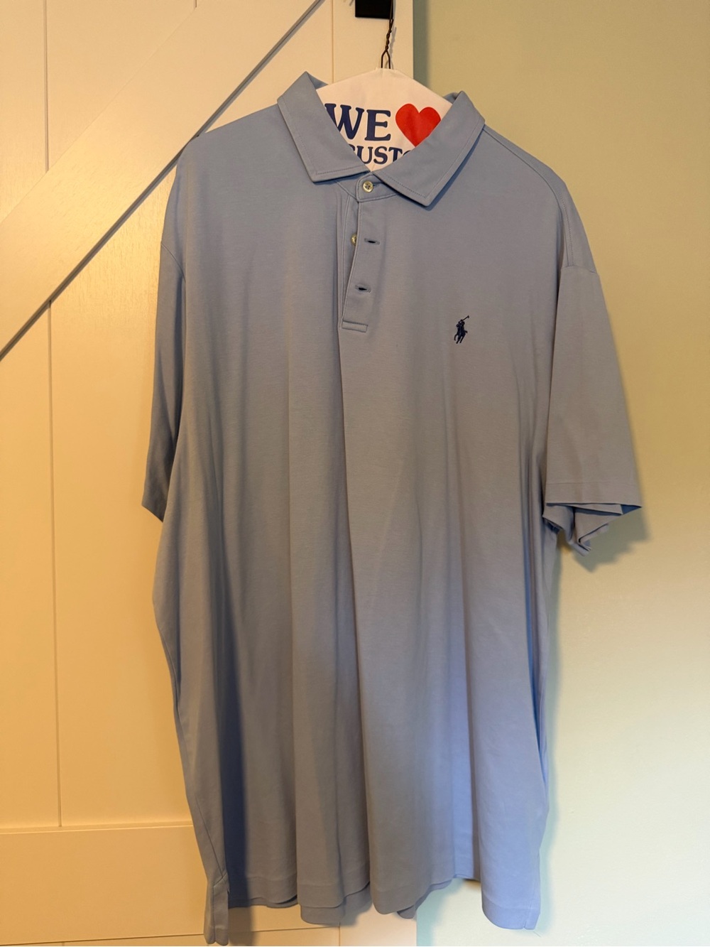 Ralph Lauren Men's Light Blue Polo Shirt with Embroidered Pony